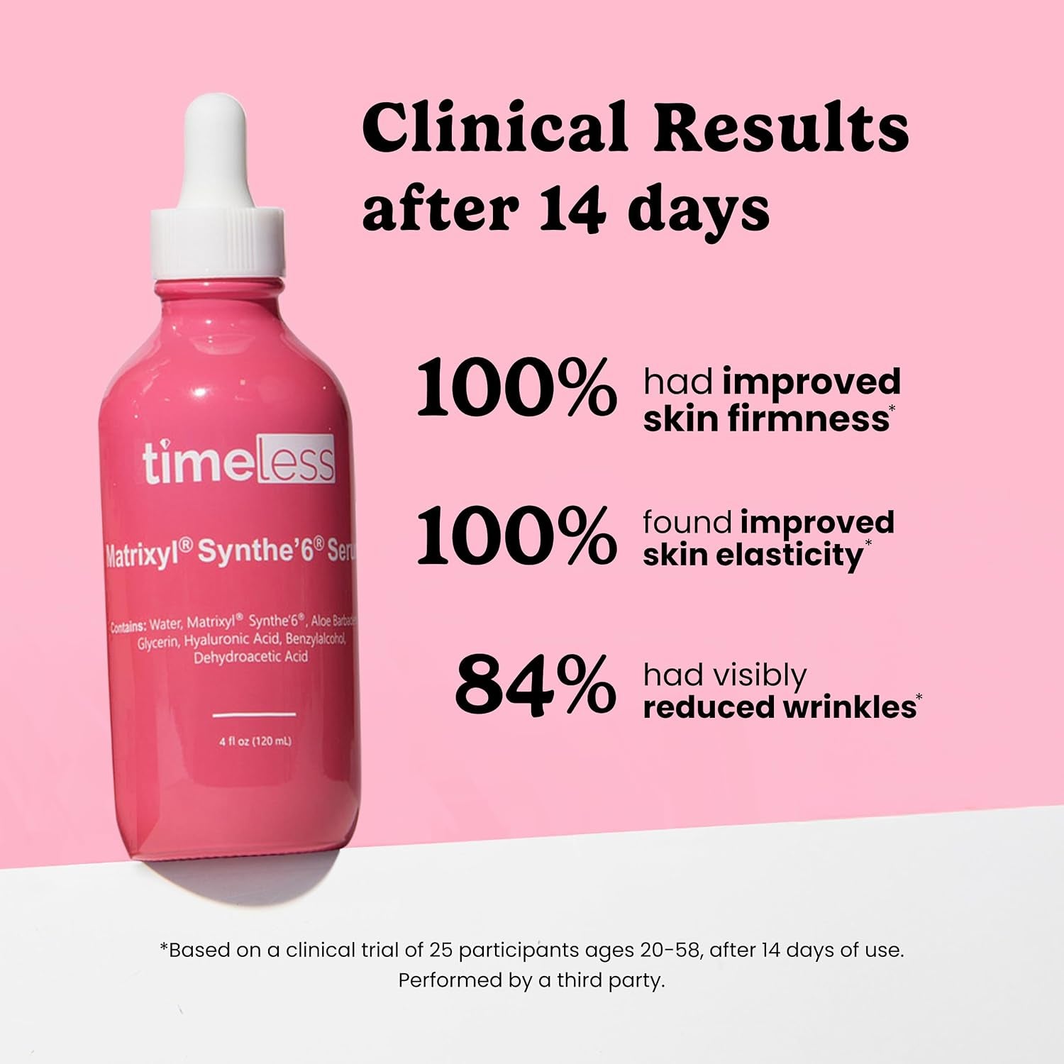 Timeless Matrixyl Synthe'6 Peptide Complex Serum, Hyaluronic Acid, 4 Fl Oz